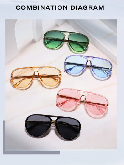Sunglasses for Men - Double Bridge Women Retro Vintage UV Protection Unisex Lightweight Shades - product detail view 22
