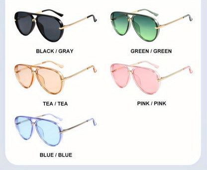 Sunglasses for Men - Double Bridge Women Retro Vintage UV Protection Unisex Lightweight Shades - product detail view 23