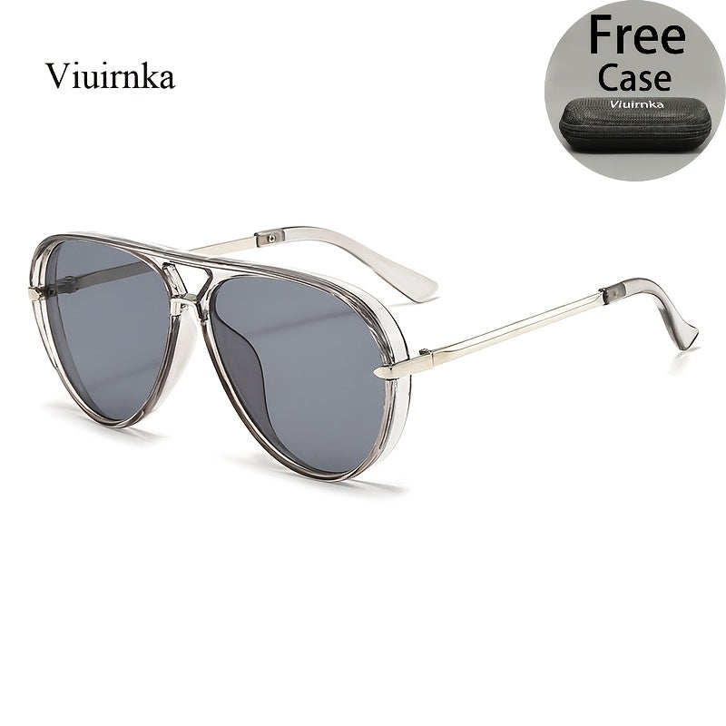Sunglasses for Men - Double Bridge Women Retro Vintage UV Protection Unisex Lightweight Shades - product detail view 33