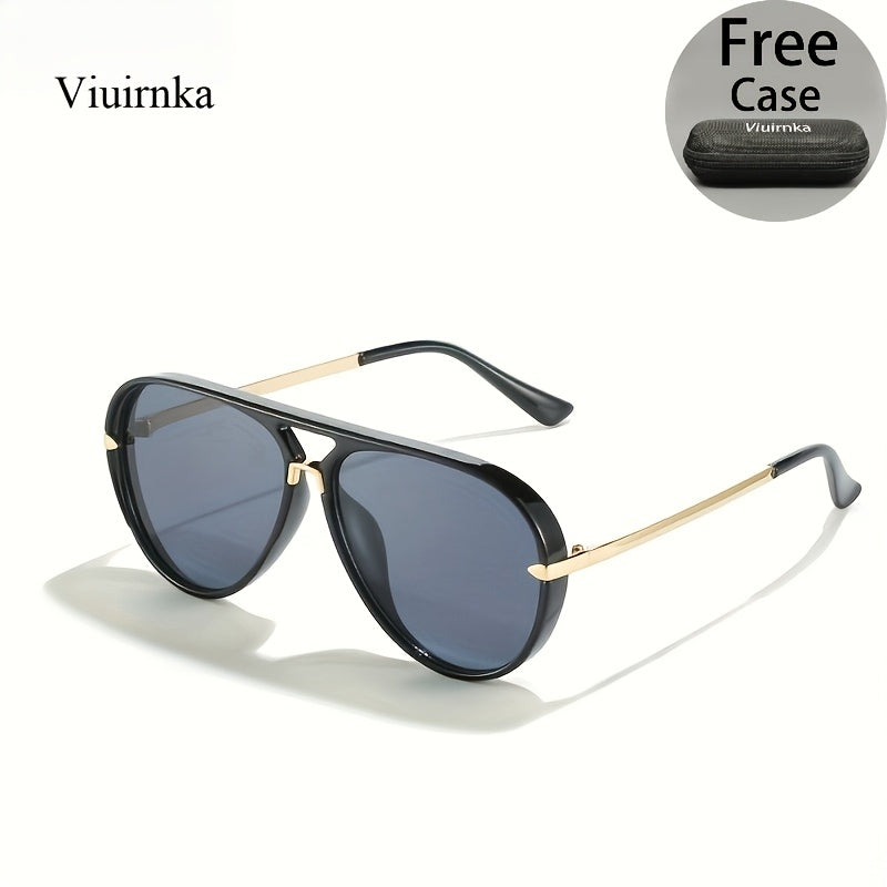 Sunglasses for Men - Double Bridge Women Retro Vintage UV Protection Unisex Lightweight Shades - product detail view 38