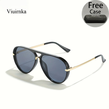 Sunglasses for Men - Double Bridge Women Retro Vintage UV Protection Unisex Lightweight Shades - product detail view 38