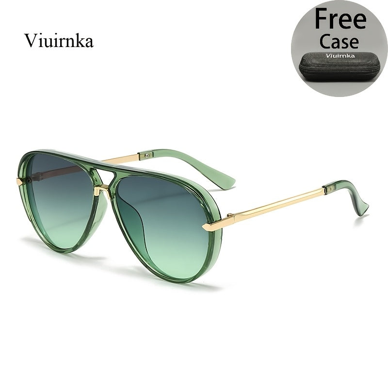 Sunglasses for Men - Double Bridge Women Retro Vintage UV Protection Unisex Lightweight Shades - product detail view 39