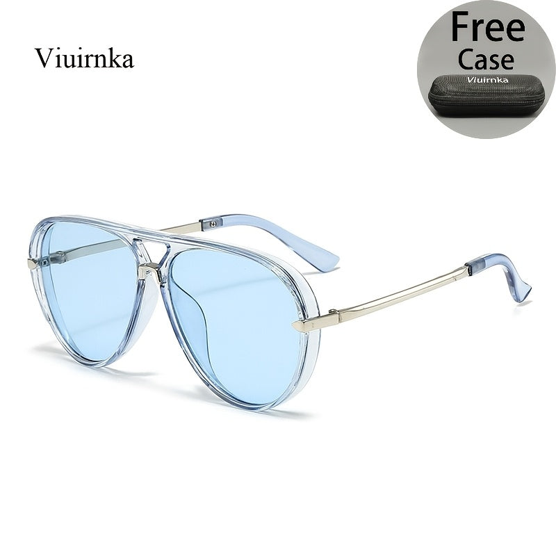 Sunglasses for Men - Double Bridge Women Retro Vintage UV Protection Unisex Lightweight Shades - product detail view 41