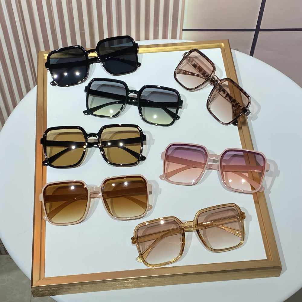 Sunglasses for Women - Fashion Glasses 14 Pack Square Frame Dopamine Colorful Large Rim Cute - product detail view 8