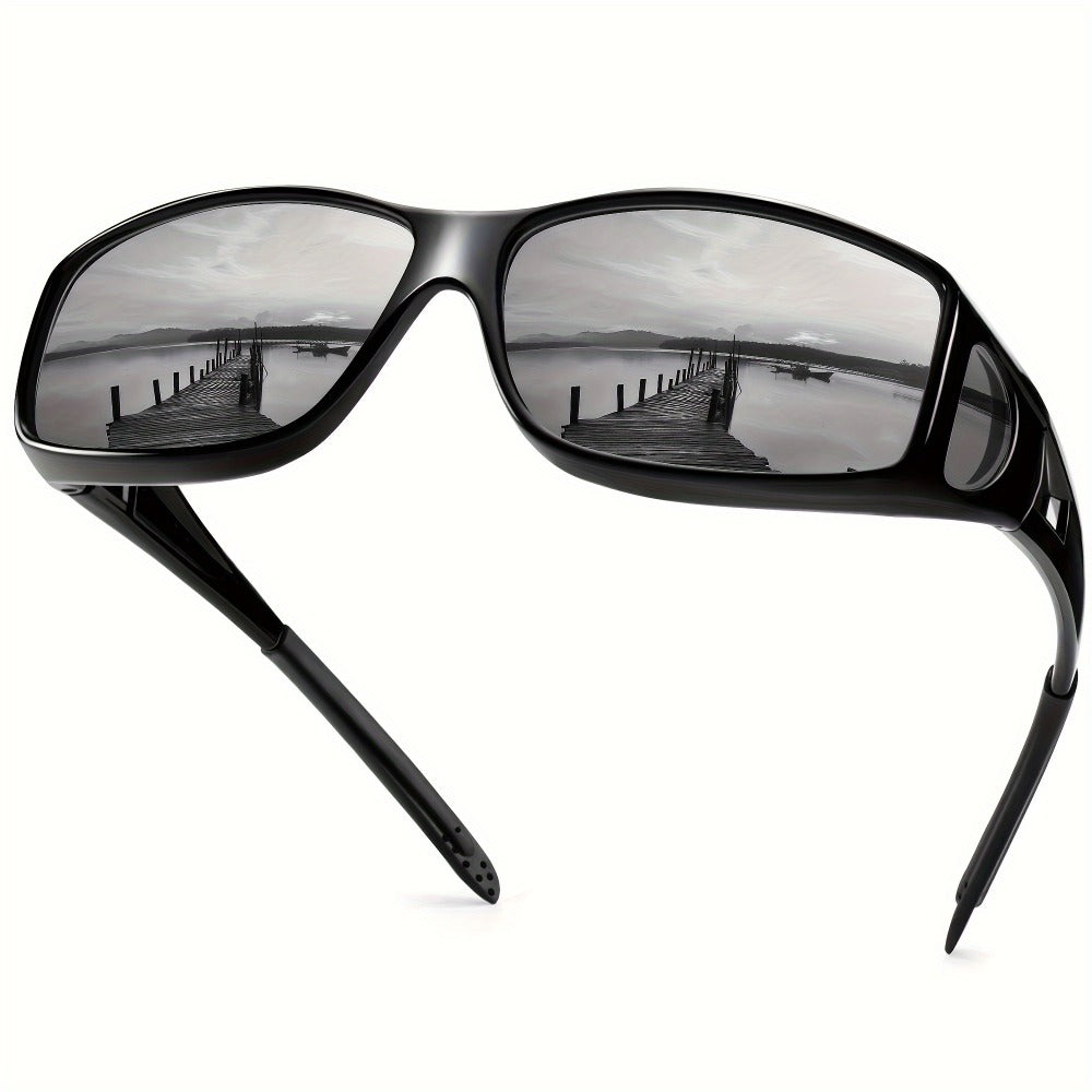 Sunglasses for Men - Fit Over Rectangular Fashion Eyewear Unisex Over Prescription Glasses - product detail view 3