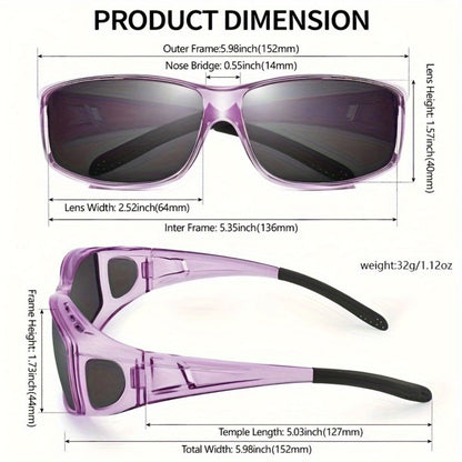 Sunglasses for Men - Fit Over Rectangular Fashion Eyewear Unisex Over Prescription Glasses - product detail view 6