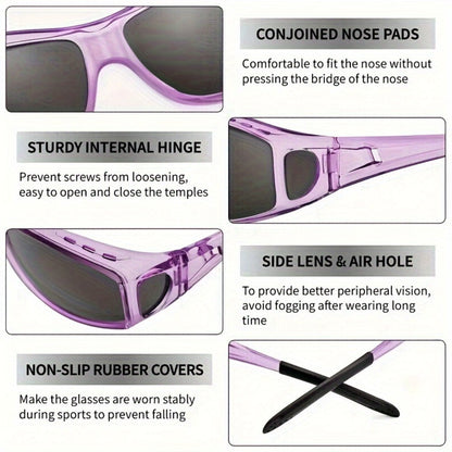 Sunglasses for Men - Fit Over Rectangular Fashion Eyewear Unisex Over Prescription Glasses - product detail view 8