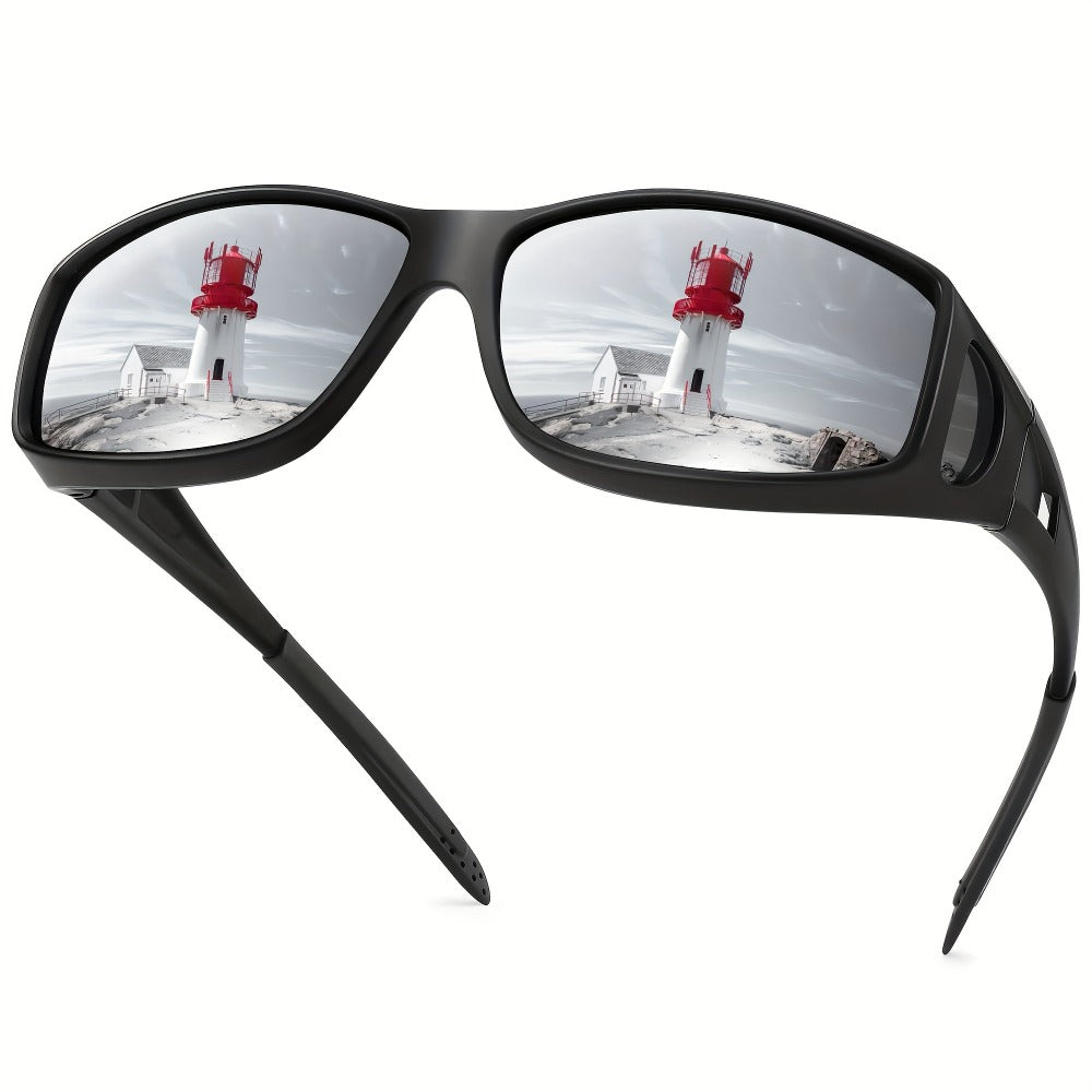 Sunglasses for Men - Fit Over Rectangular Fashion Eyewear Unisex Over Prescription Glasses - product detail view 9