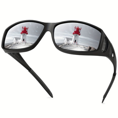 Sunglasses for Men - Fit Over Rectangular Fashion Eyewear Unisex Over Prescription Glasses - product detail view 9