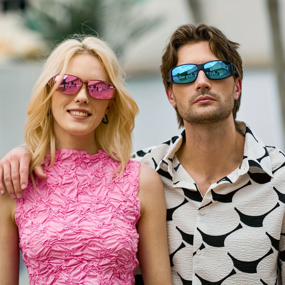 Sunglasses for Men - Fit Over Rectangular Fashion Eyewear Unisex Over Prescription Glasses - product detail view 10