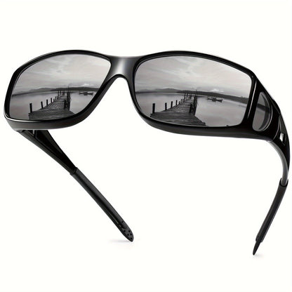 Sunglasses for Men - Fit Over Rectangular Fashion Eyewear Unisex Over Prescription Glasses - product detail view 22