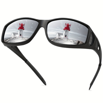 Sunglasses for Men - Fit Over Rectangular Fashion Eyewear Unisex Over Prescription Glasses - product detail view 25