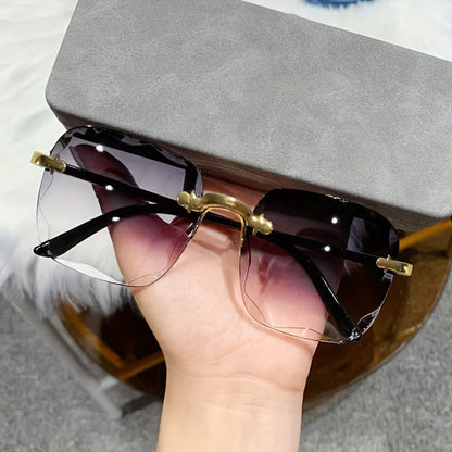 Sunglasses for Men - Frameless Glasses 3 Pack Women Square Rimless Fashion Eyewear Gradient - product detail view 2