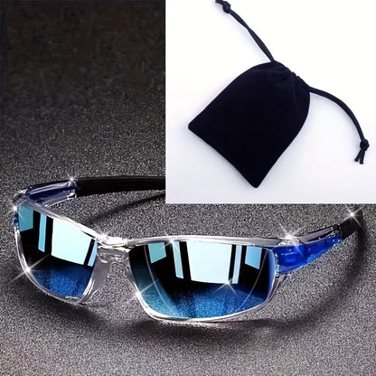 Sunglasses for Men - Full Frame Glasses Lightweight PC Lens - Futuristic Modern Eyewear with - product detail view 3