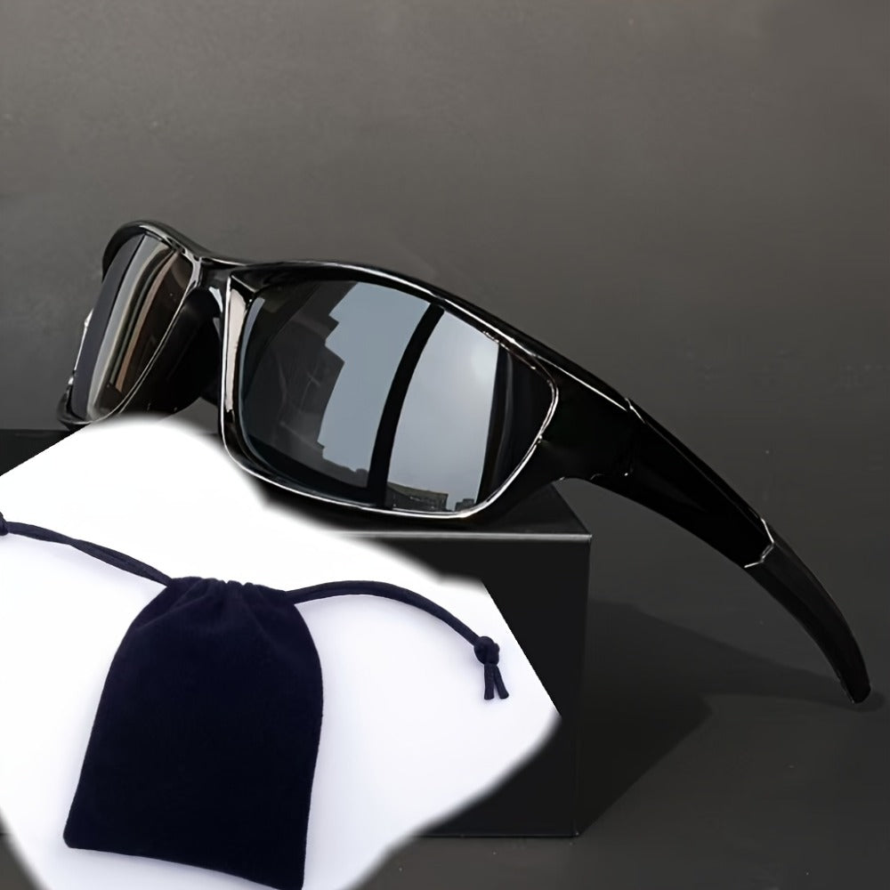 Sunglasses for Men - Full Frame Glasses Lightweight PC Lens - Futuristic Modern Eyewear with - product detail view 5
