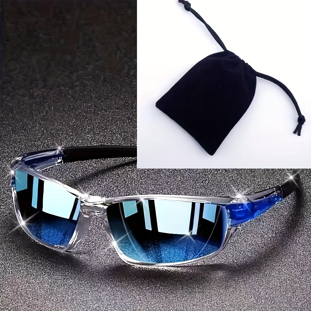 Sunglasses for Men - Full Frame Glasses Lightweight PC Lens - Futuristic Modern Eyewear with - product detail view 14