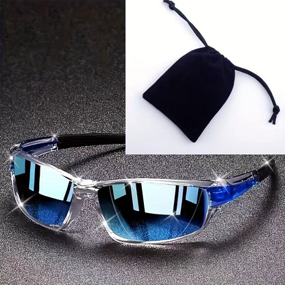Sunglasses for Men - Full Frame Glasses Lightweight PC Lens - Futuristic Modern Eyewear with - product detail view 14