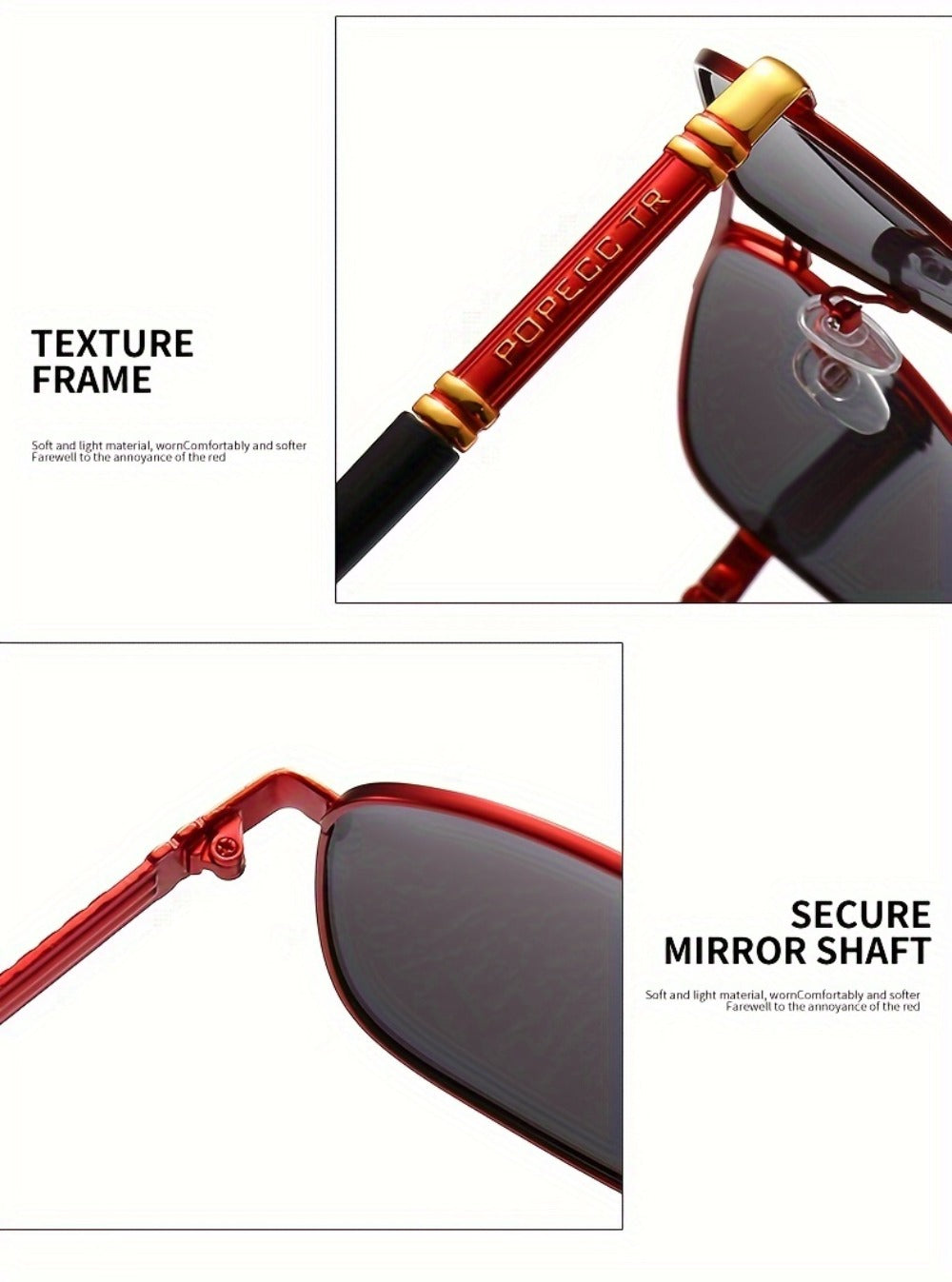 Sunglasses for Men - Full Rim Women Oversized 139mm+ Frame TAC Gradient Lens UV Protection - product detail view 12