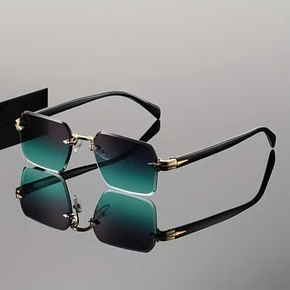 Sunglasses for Men - Gradient Women Metal Frame HD Lens Light Luxury Fashion Eyewear, Exquisite - main product view
