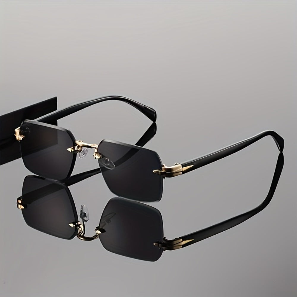 Sunglasses for Men - Gradient Women Metal Frame HD Lens Light Luxury Fashion Eyewear, Exquisite - product detail view 4