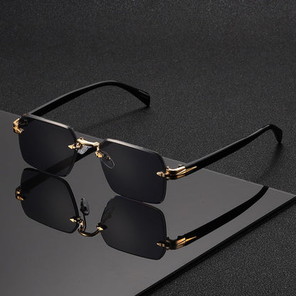 Sunglasses for Men - Gradient Women Metal Frame HD Lens Light Luxury Fashion Eyewear, Exquisite - product detail view 5