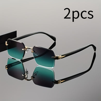 Sunglasses for Men - Gradient Women Metal Frame HD Lens Light Luxury Fashion Eyewear, Exquisite - product detail view 6