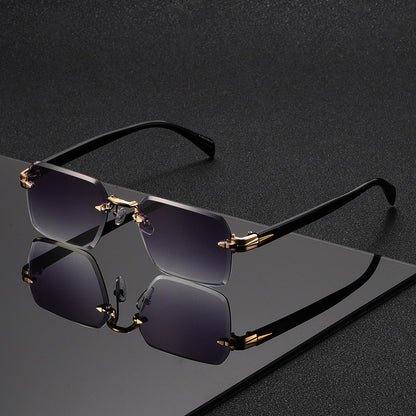 Sunglasses for Men - Gradient Women Metal Frame HD Lens Light Luxury Fashion Eyewear, Exquisite - product detail view 7