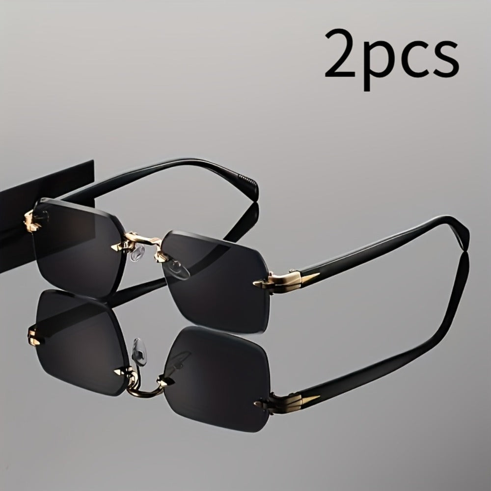Sunglasses for Men - Gradient Women Metal Frame HD Lens Light Luxury Fashion Eyewear, Exquisite - product detail view 8