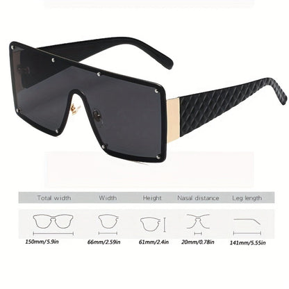 Sunglasses for Women - Large Frame Glasses Wide Brim Rhinestone Edge Accent Fashion Eyewear - product detail view 8