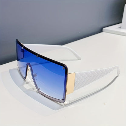 Sunglasses for Women - Large Frame Glasses Wide Brim Rhinestone Edge Accent Fashion Eyewear - product detail view 15