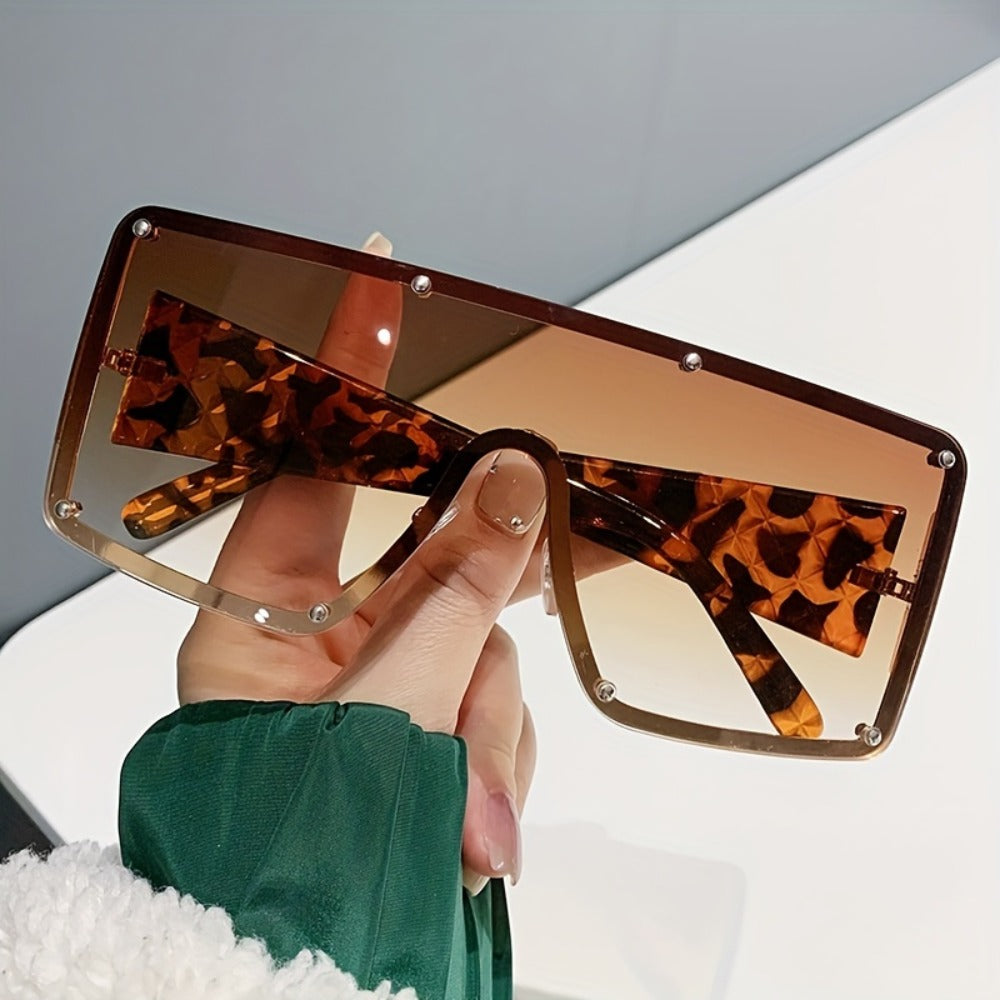 Sunglasses for Women - Large Frame Glasses Wide Brim Rhinestone Edge Accent Fashion Eyewear - product detail view 16