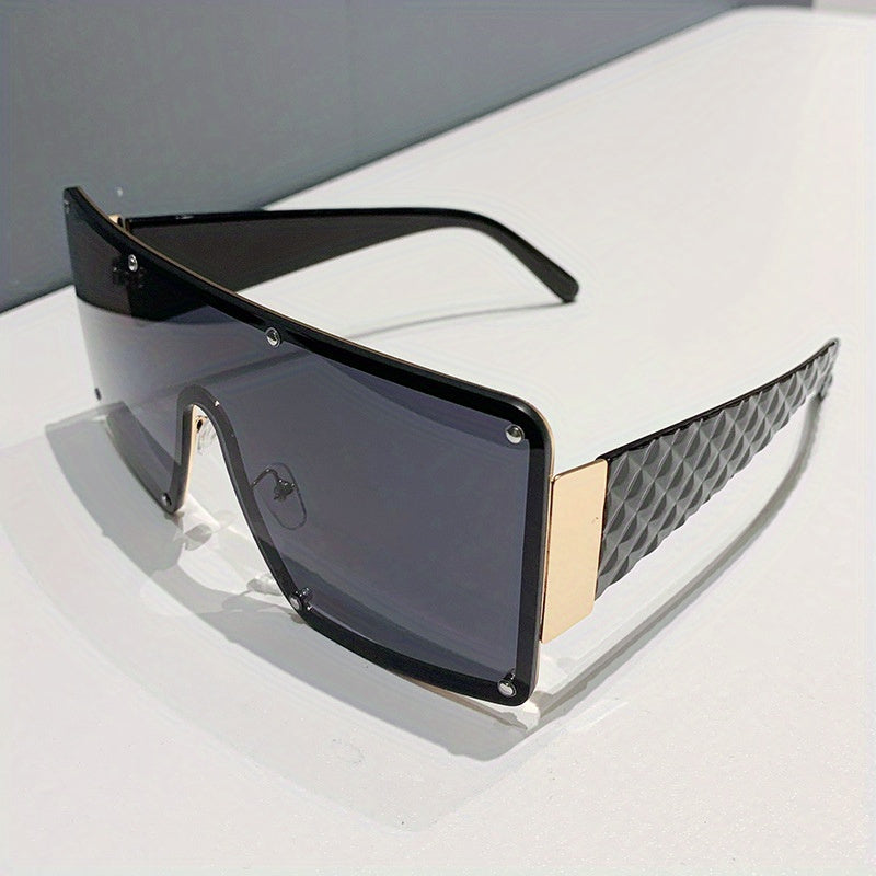 Sunglasses for Women - Large Frame Glasses Wide Brim Rhinestone Edge Accent Fashion Eyewear - product detail view 19
