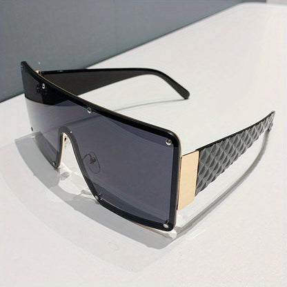Sunglasses for Women - Large Frame Glasses Wide Brim Rhinestone Edge Accent Fashion Eyewear - product detail view 19