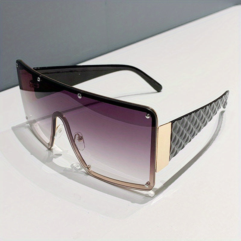 Sunglasses for Women - Large Frame Glasses Wide Brim Rhinestone Edge Accent Fashion Eyewear - product detail view 20