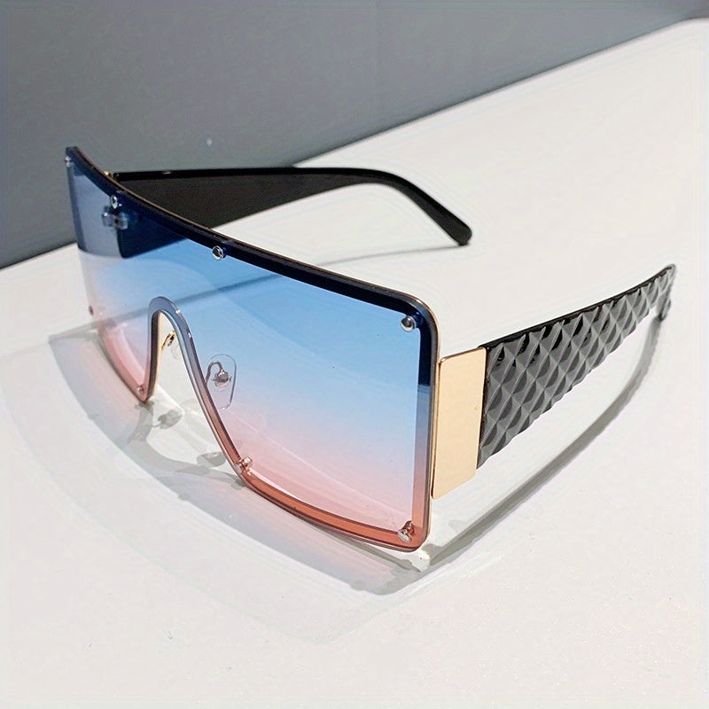Sunglasses for Women - Large Frame Glasses Wide Brim Rhinestone Edge Accent Fashion Eyewear - product detail view 26