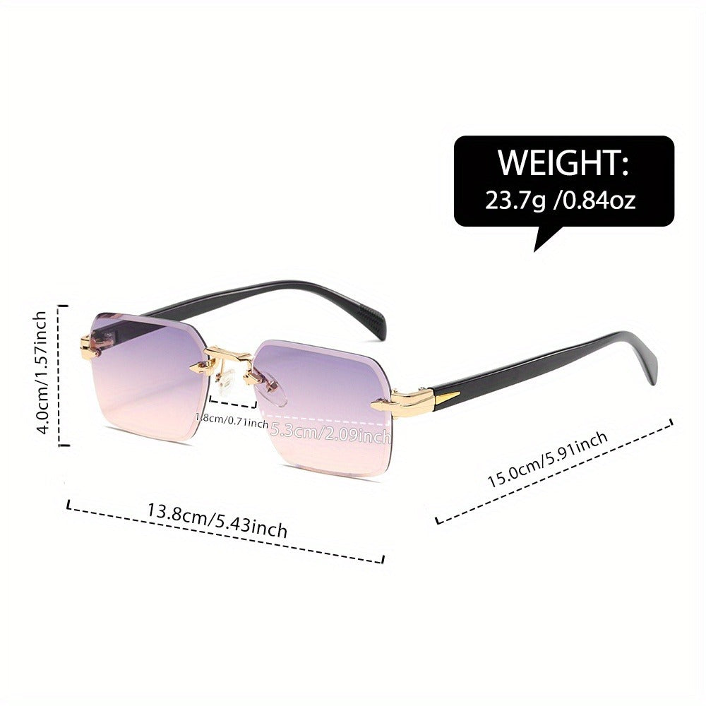 Sunglasses for Men - Metal Gradient for Women HD Cut-Edge Lenses, Light Luxury Street Style - product detail view 2