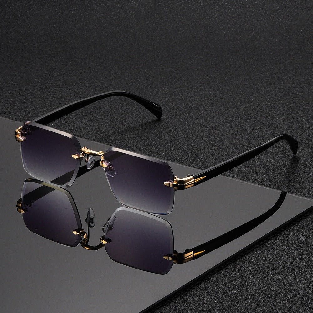 Sunglasses for Men - Metal Gradient for Women HD Cut-Edge Lenses, Light Luxury Street Style - product detail view 5