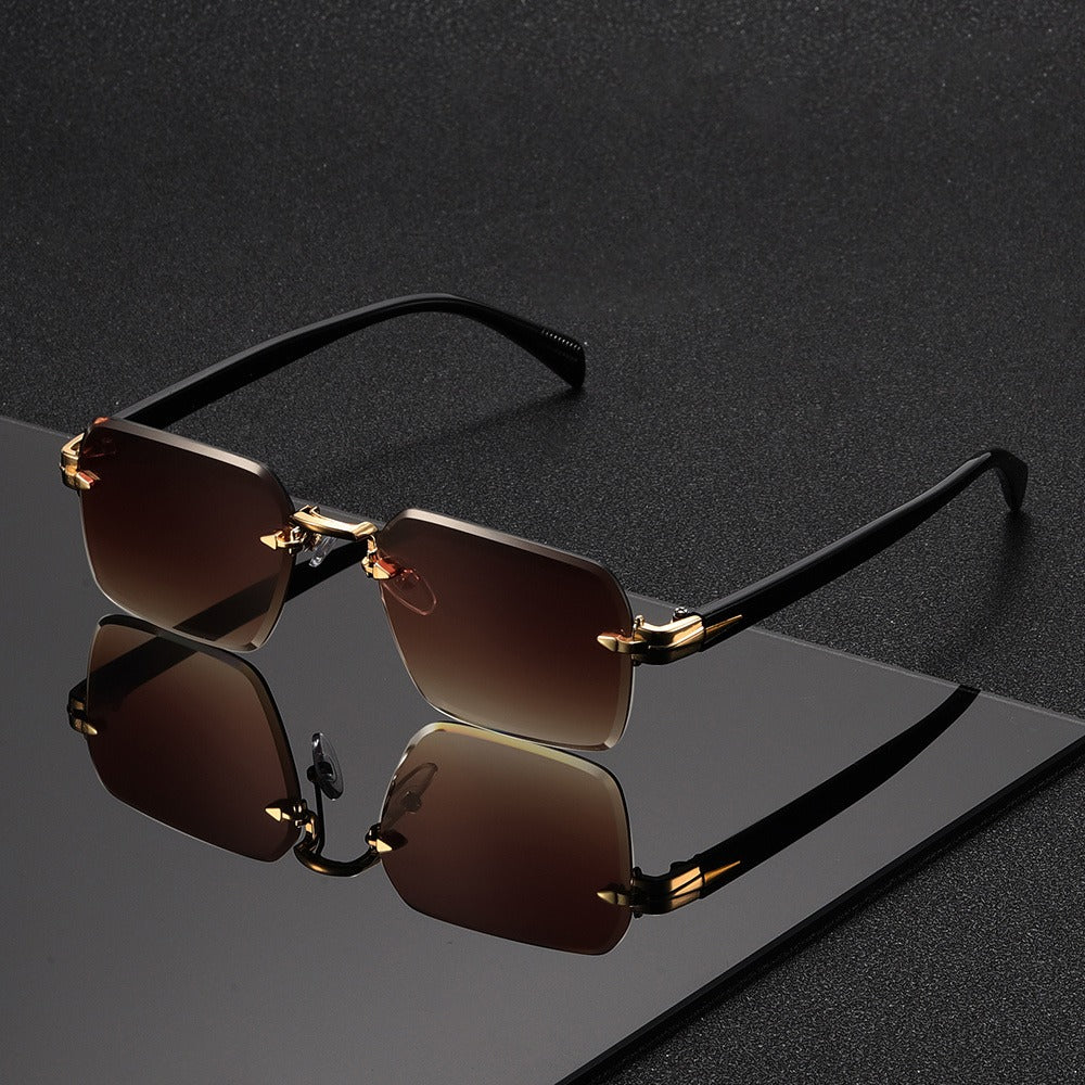 Sunglasses for Men - Metal Gradient for Women HD Cut-Edge Lenses, Light Luxury Street Style - product detail view 6
