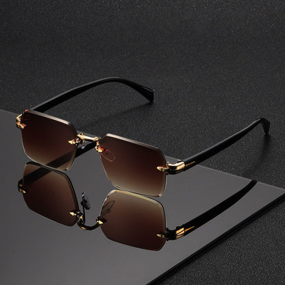 Sunglasses for Men - Metal Gradient for Women HD Cut-Edge Lenses, Light Luxury Street Style - product detail view 6