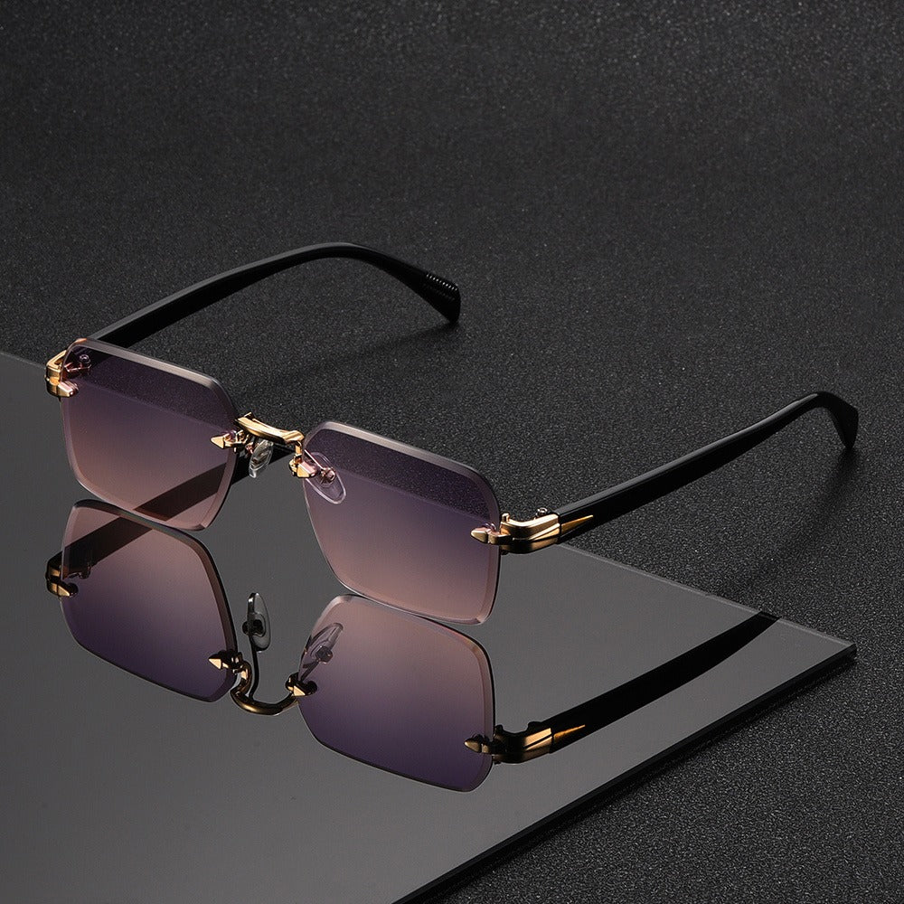 Sunglasses for Men - Metal Gradient for Women HD Cut-Edge Lenses, Light Luxury Street Style - product detail view 7