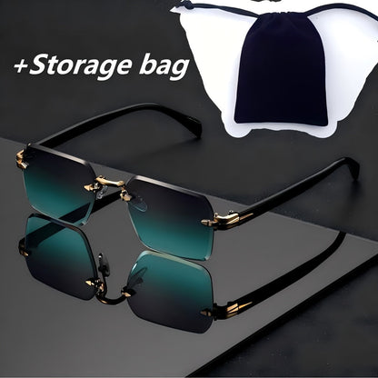 Sunglasses for Men - Metal Gradient for Women HD Cut-Edge Lenses, Light Luxury Street Style - product detail view 10