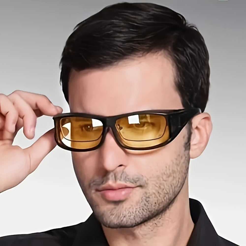 Sunglasses for Men - Night Driving Glasses Wrap-Around Night Vision Anti-Glare for Women, Day & - main product view