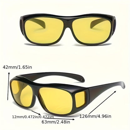 Sunglasses for Men - Night Driving Glasses Wrap-Around Night Vision Anti-Glare for Women, Day & - product detail view 2