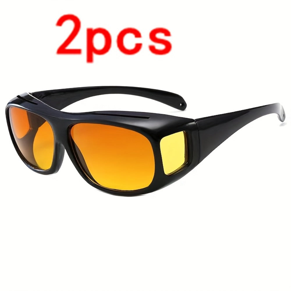 Sunglasses for Men - Night Driving Glasses Wrap-Around Night Vision Anti-Glare for Women, Day & - product detail view 3