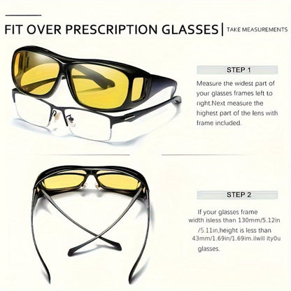 Sunglasses for Men - Night Driving Glasses Wrap-Around Night Vision Anti-Glare for Women, Day & - product detail view 6