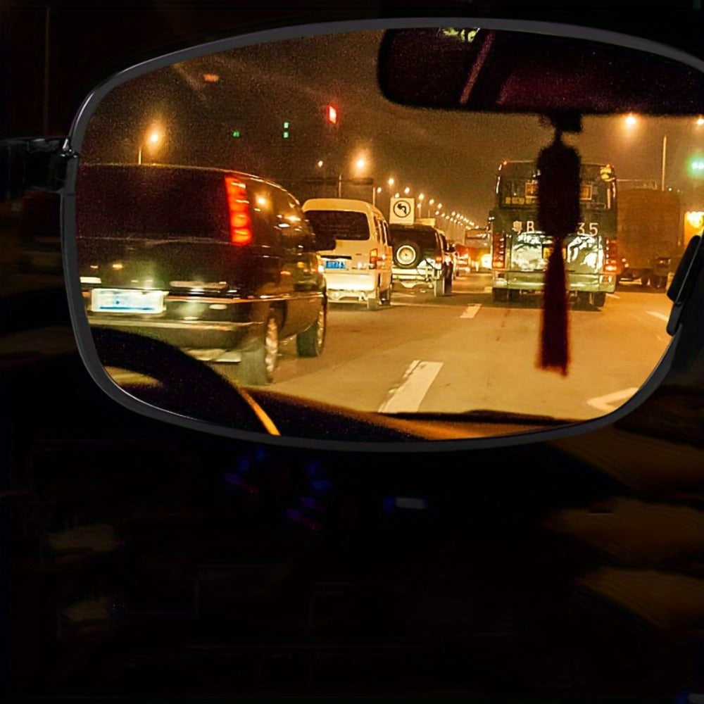 Sunglasses for Men - Night Driving Glasses Wrap-Around Night Vision Anti-Glare for Women, Day & - product detail view 8