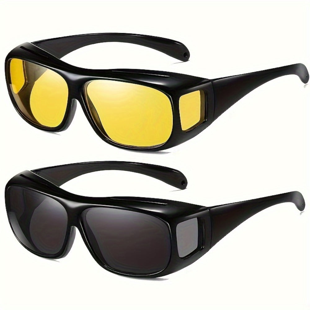 Sunglasses for Men - Night Driving Glasses Wrap-Around Night Vision Anti-Glare for Women, Day & - product detail view 12