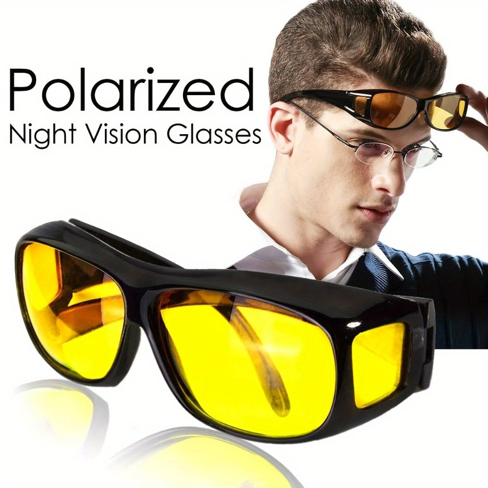 Sunglasses for Men - Night Vision Driving Glasses 2 Pack HD Yellow Anti-Glare Lenses, UV400 & - main product view