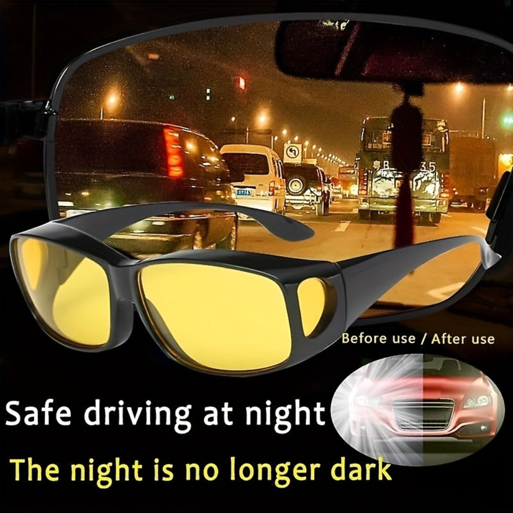 Sunglasses for Men - Night Vision Driving Glasses 2 Pack HD Yellow Anti-Glare Lenses, UV400 & - product detail view 2