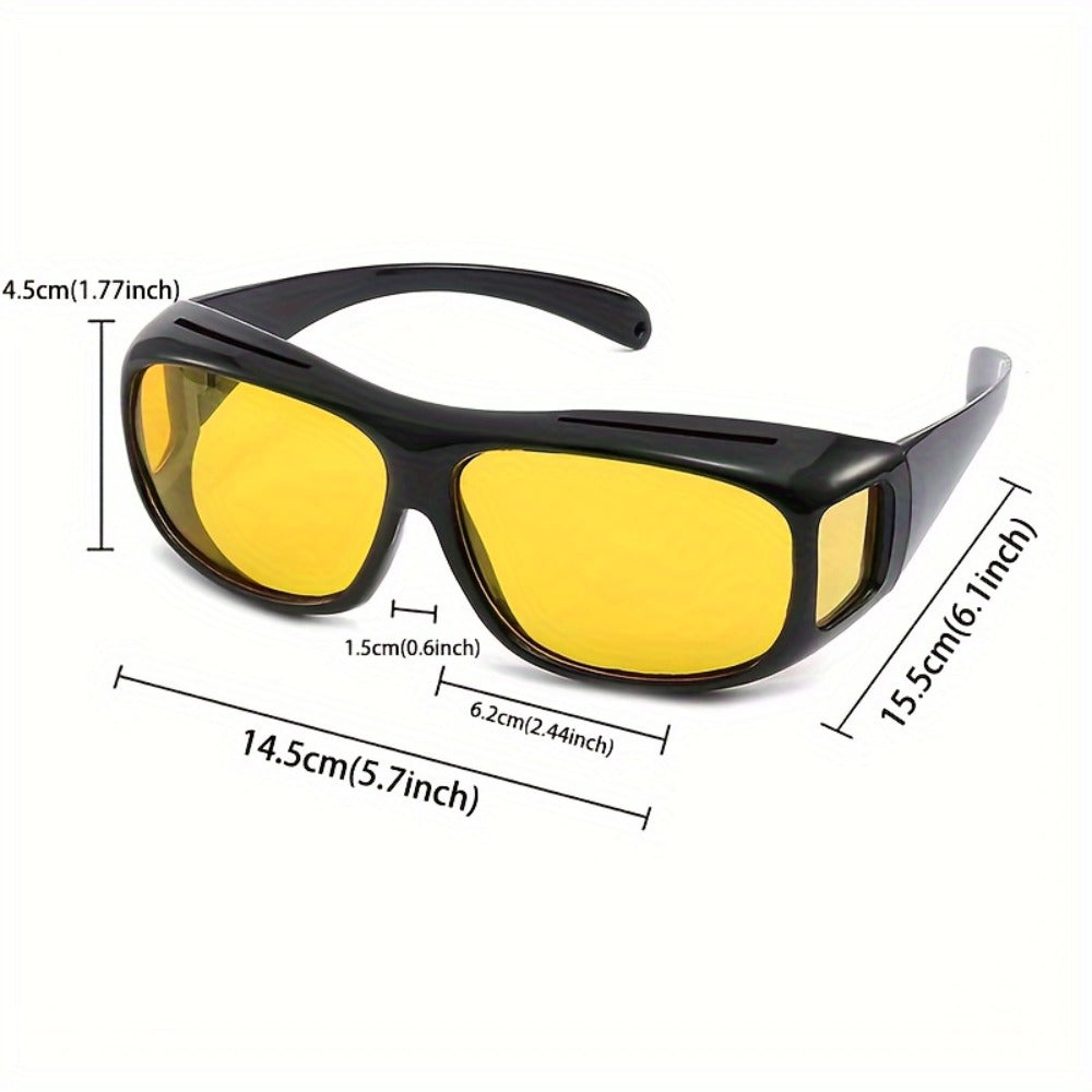 Sunglasses for Men - Night Vision Driving Glasses 2 Pack HD Yellow Anti-Glare Lenses, UV400 & - product detail view 4